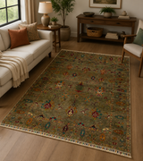 Intricate Border & Fringed Trim Area Rug