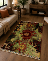 Modern Abstract Distressed Medallion Area Rug