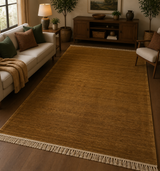 Minimalist Textured Wool Floral Area Rug