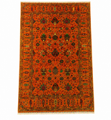 Rust Orange & Emerald Jewel-Toned Area Rug