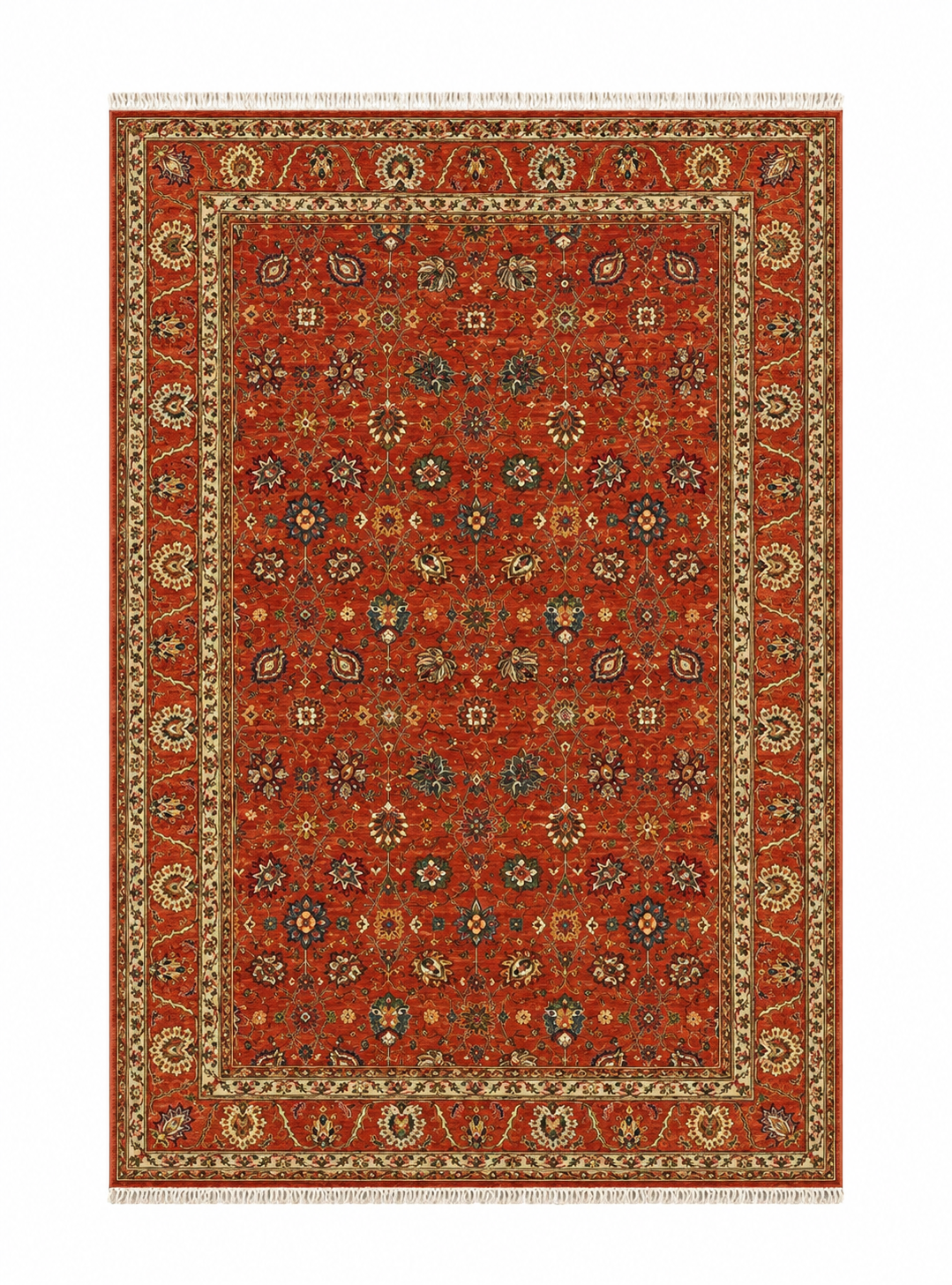 Peshawari Shah Abbas Sprawling Brick Red Area Rug
