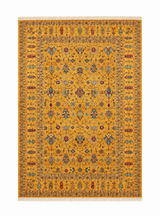 Mughal Stylized Vine Honey Ochre Accent Rug