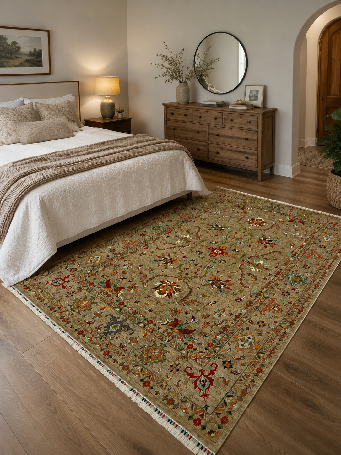 Khanaqin Stylized Palmette Oriental Rug