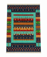 Authentic Gabbeh Nomadic Narrative Area Rug