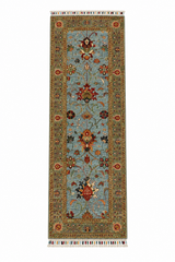 Classical Shah Abbas Botanical Hand-Knotted Runner Rug