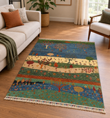 Gabbeh Pastoral Tree of Life & Wildlife Landscape Rug