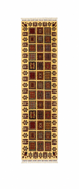 Kurdish-Style Sunlit Compartmental Garden Runner Rug