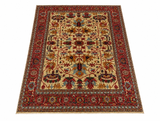 Herati Floral Medallion Hand-Knotted Area Rug