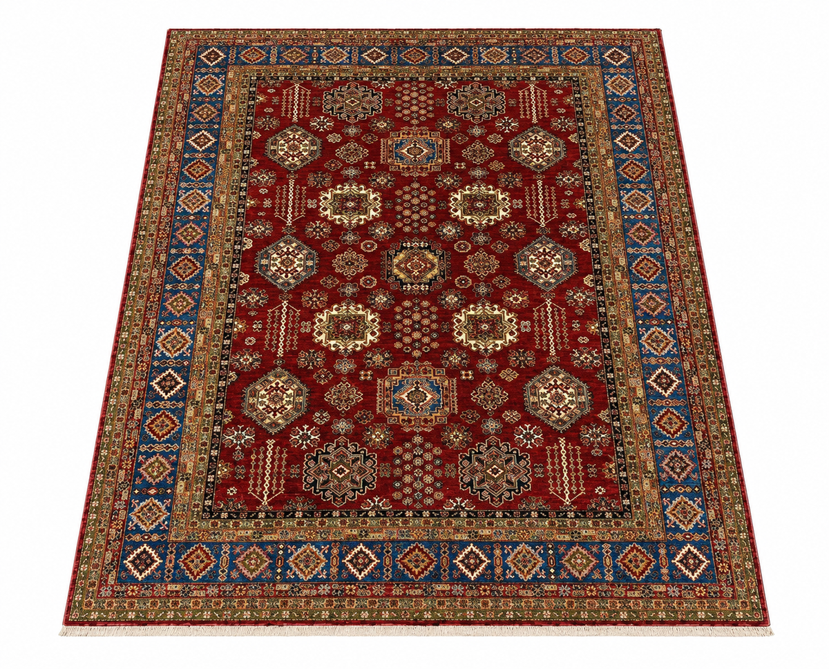 Ember Octagon Floral Lattice Area Rug