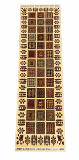 Kurdish-Style Sunlit Compartmental Garden Runner Rug