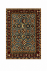 Diamond Slate Garden Geometric Medallion Area Rug