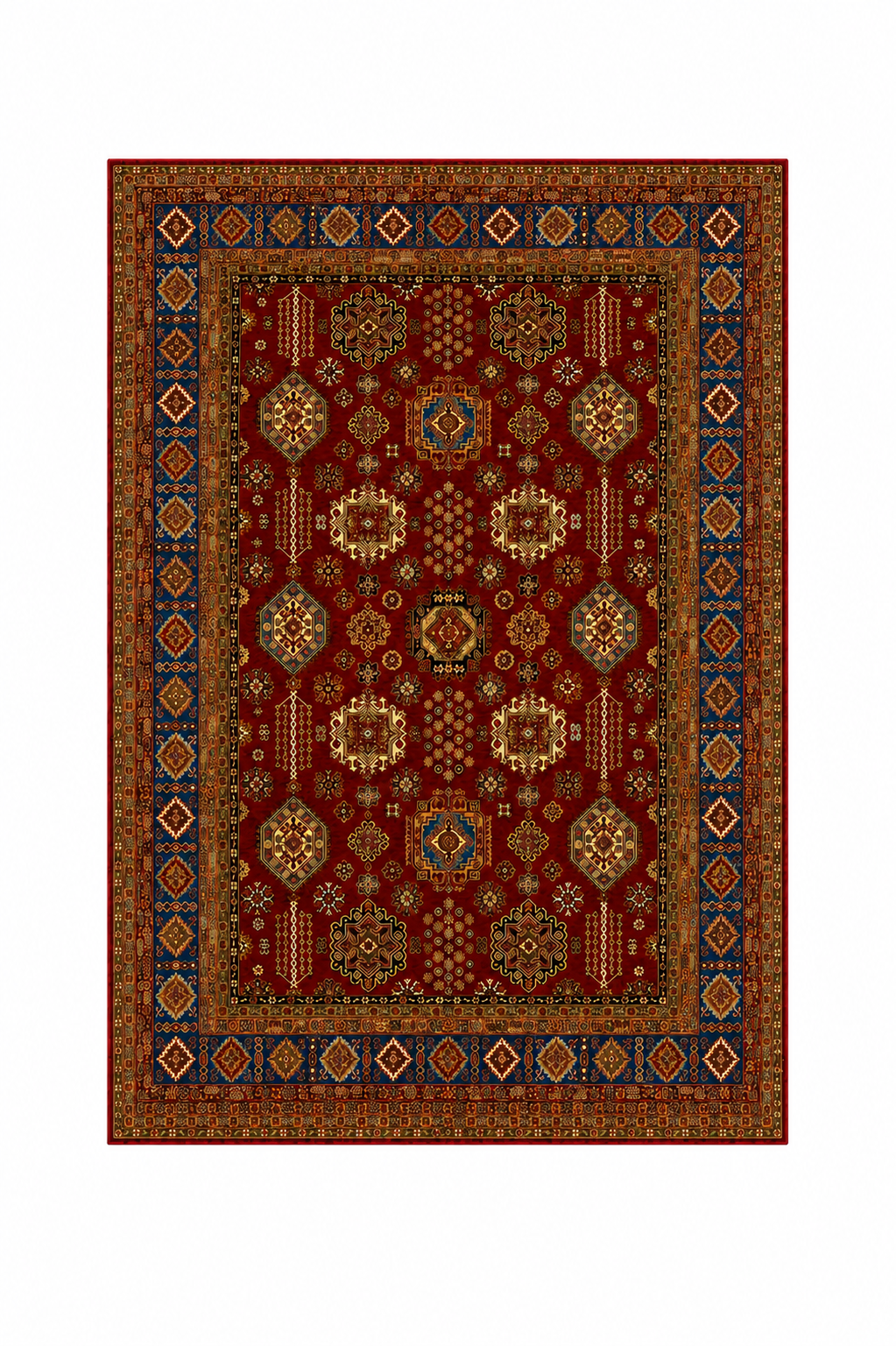 Ember Octagon Floral Lattice Area Rug