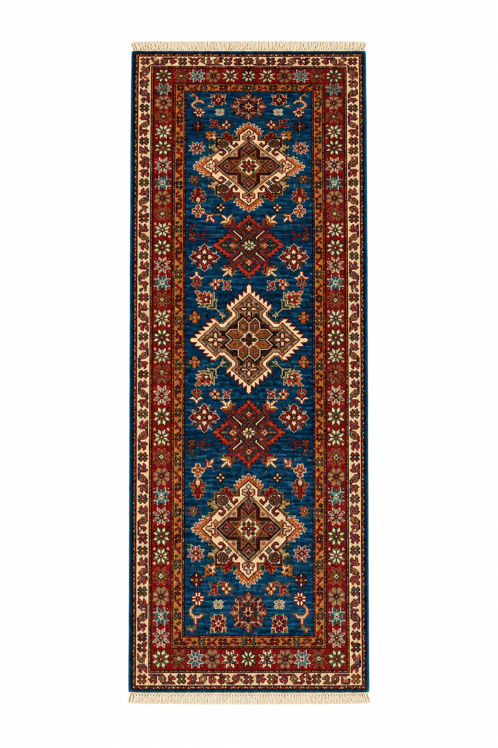 Geometric Kazak Handcrafted Runner Rug
