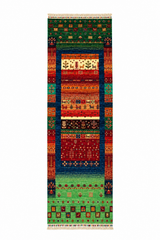 Persian Gabbeh Pictorial Wool Runner Rug