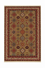 Shirvan Caucasian Tribal Lattice Wool Area Rug