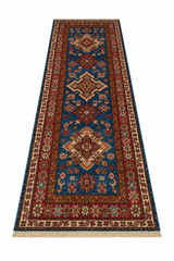 Geometric Kazak Handcrafted Runner Rug