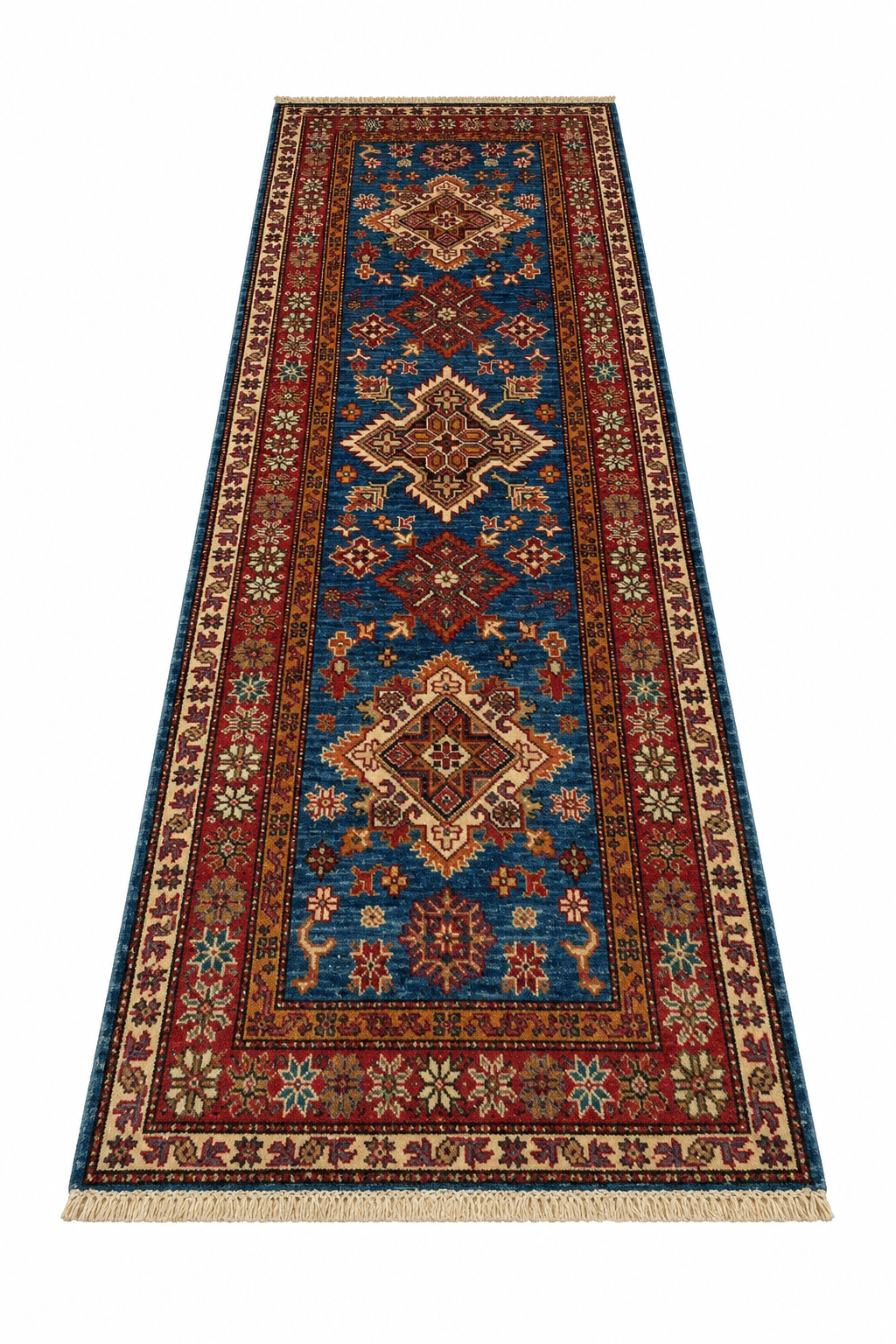 Geometric Kazak Handcrafted Runner Rug