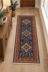 Geometric Kazak Handcrafted Runner Rug