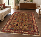 Shirvan Caucasian Tribal Lattice Wool Area Rug