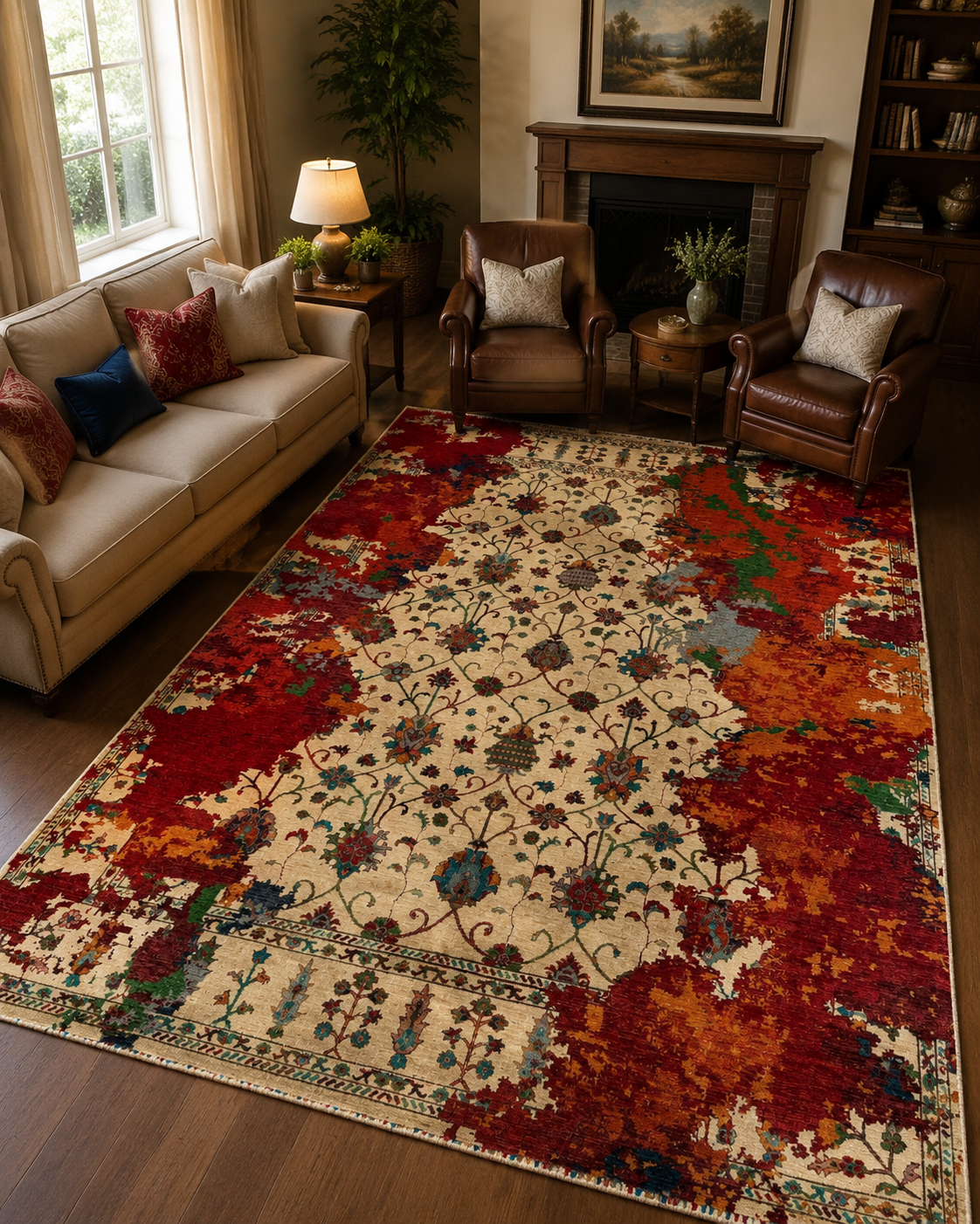 Bohemian-Style Deconstructed Medallion Area Rug