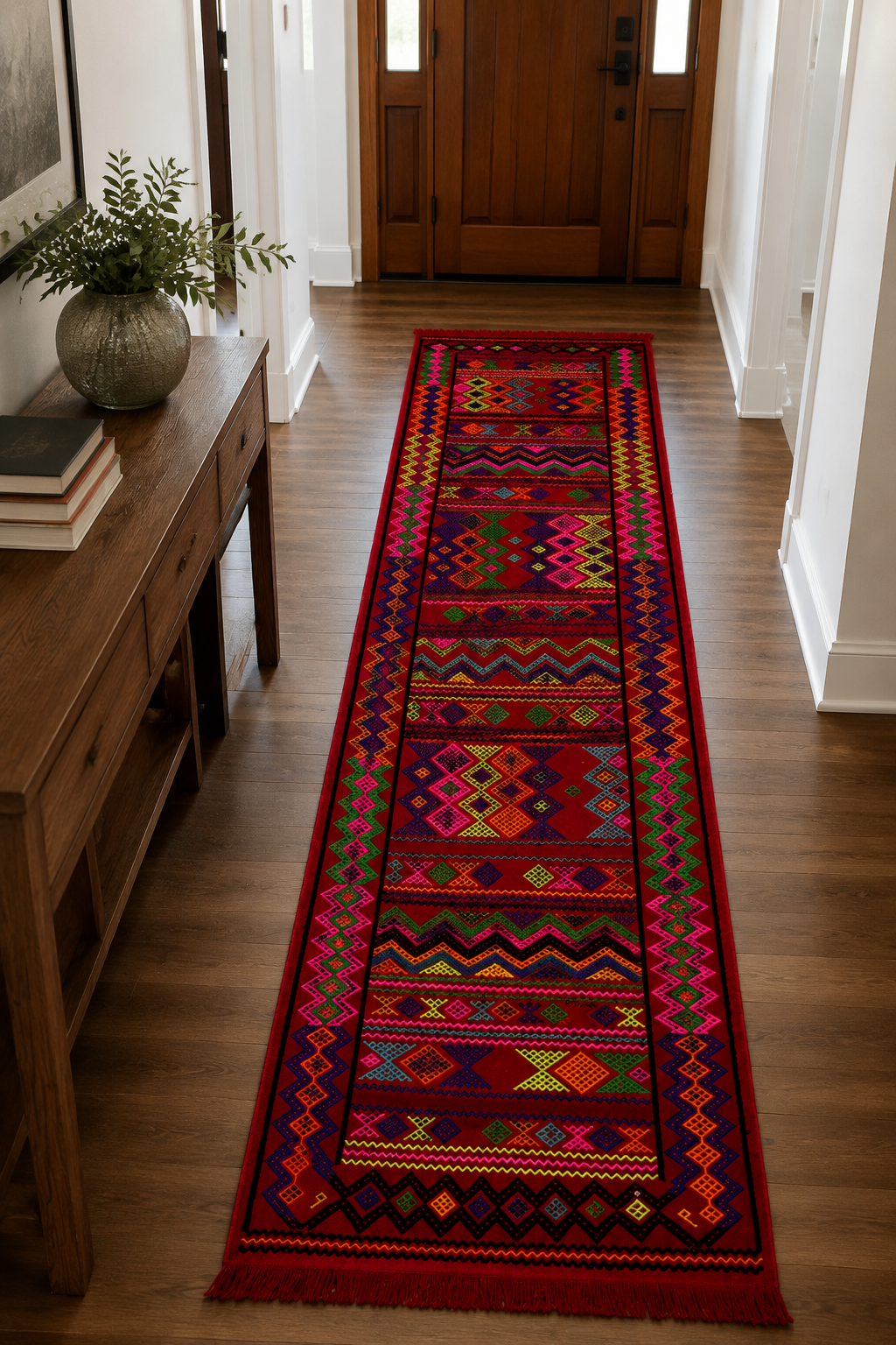 Tribal Striped Zig-Zag Kilim Runner
