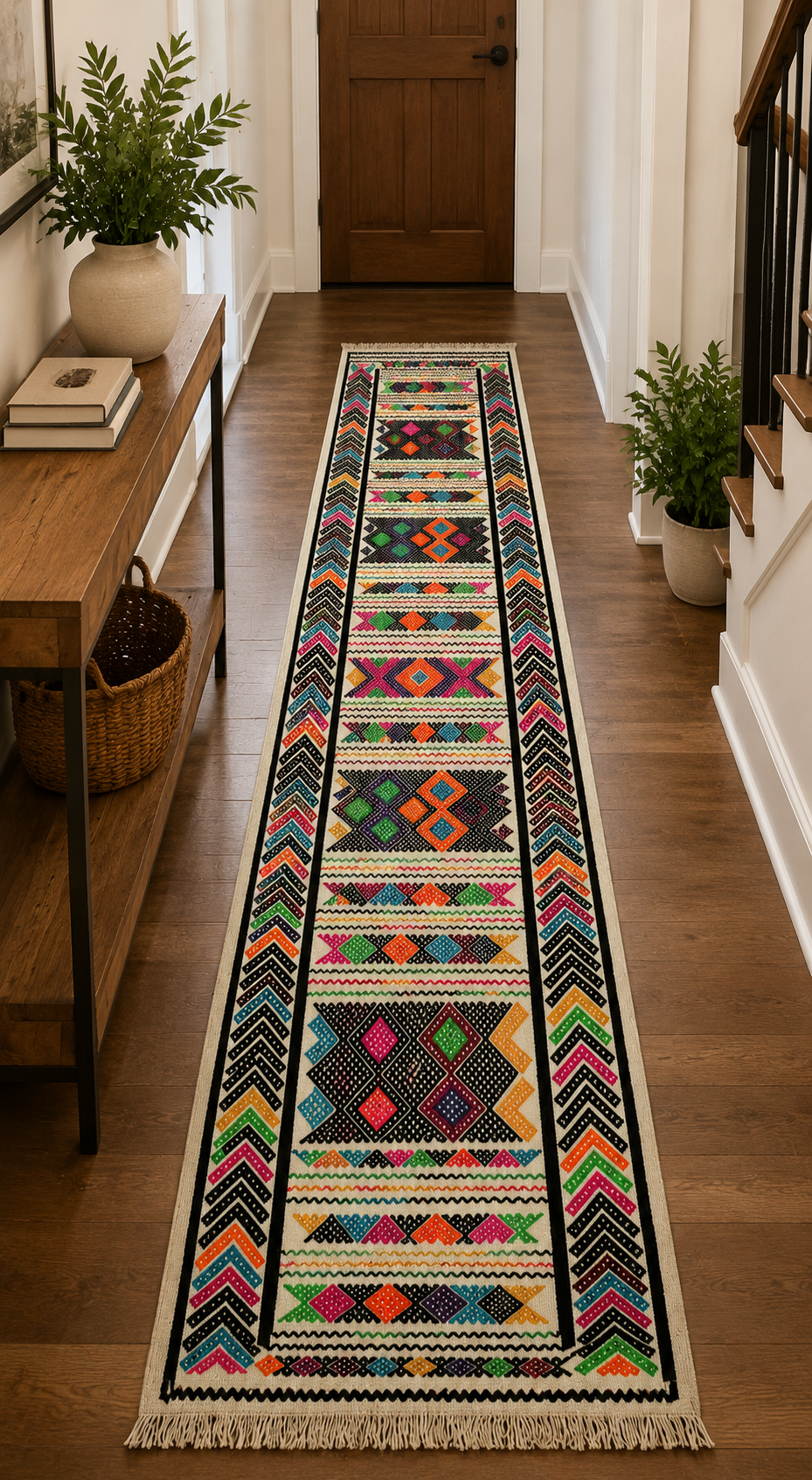 Nomadic Chevron Striped Kilim Runner