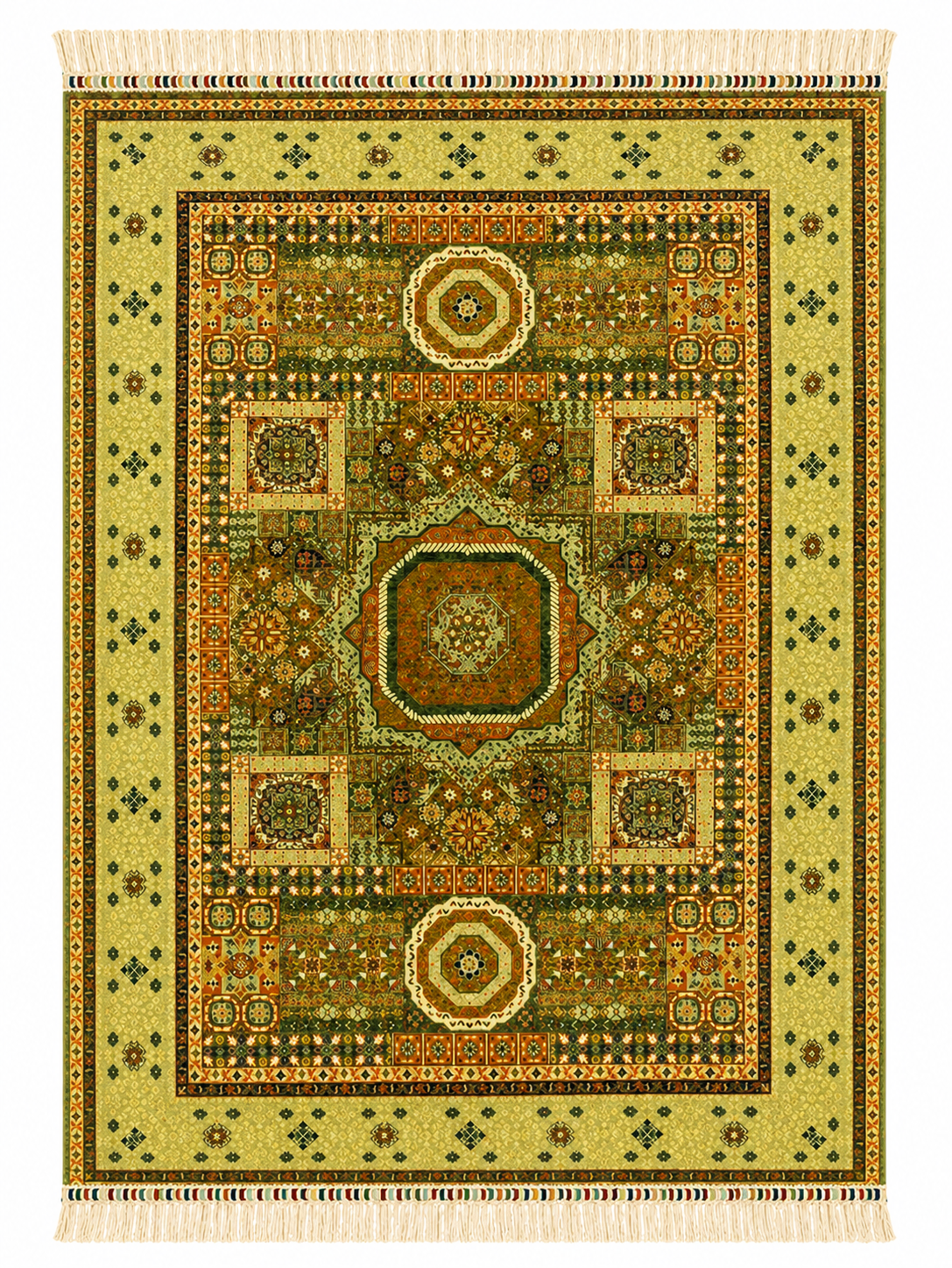 Caucasian Geometric Medallion Area Rug