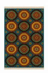 Tribal Geometric Tile Accent Rug