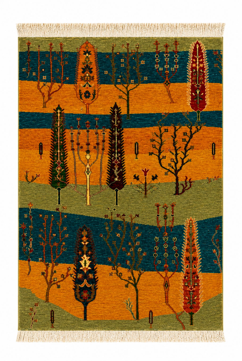 Gabbeh Cypress Landscape Area Rug