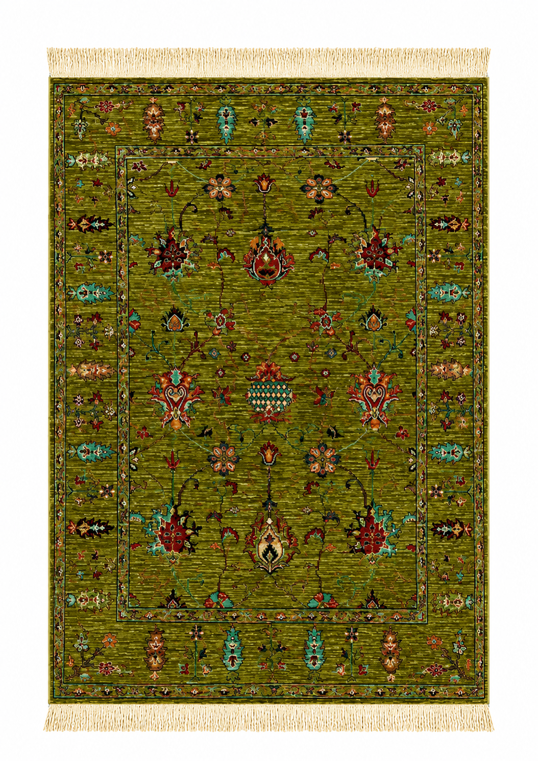 Traditional Floral Abrash Area Rug