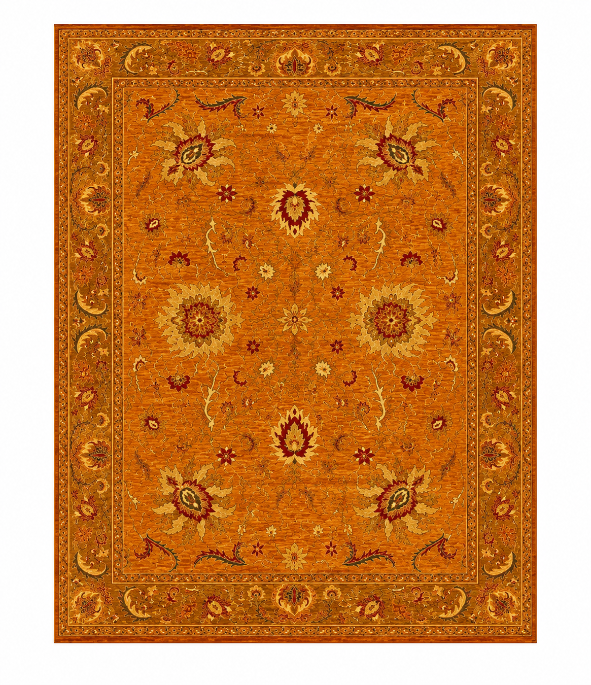 Traditional Oushak Floral Palmette Area Rug