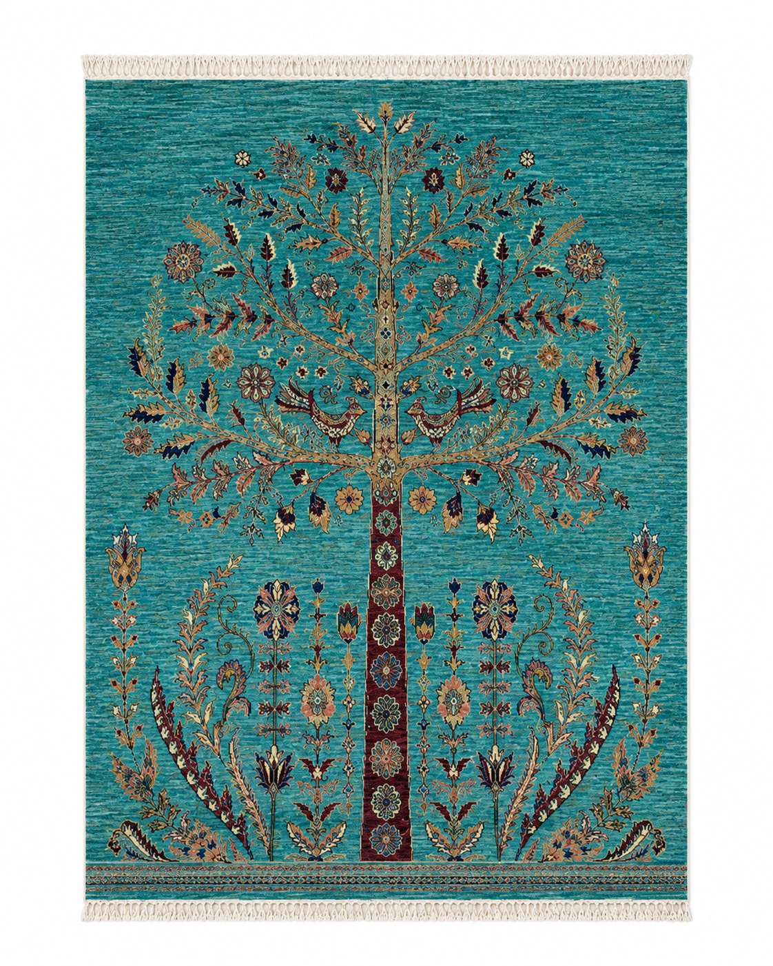 Oriental Tree of Life Birds Area Rug