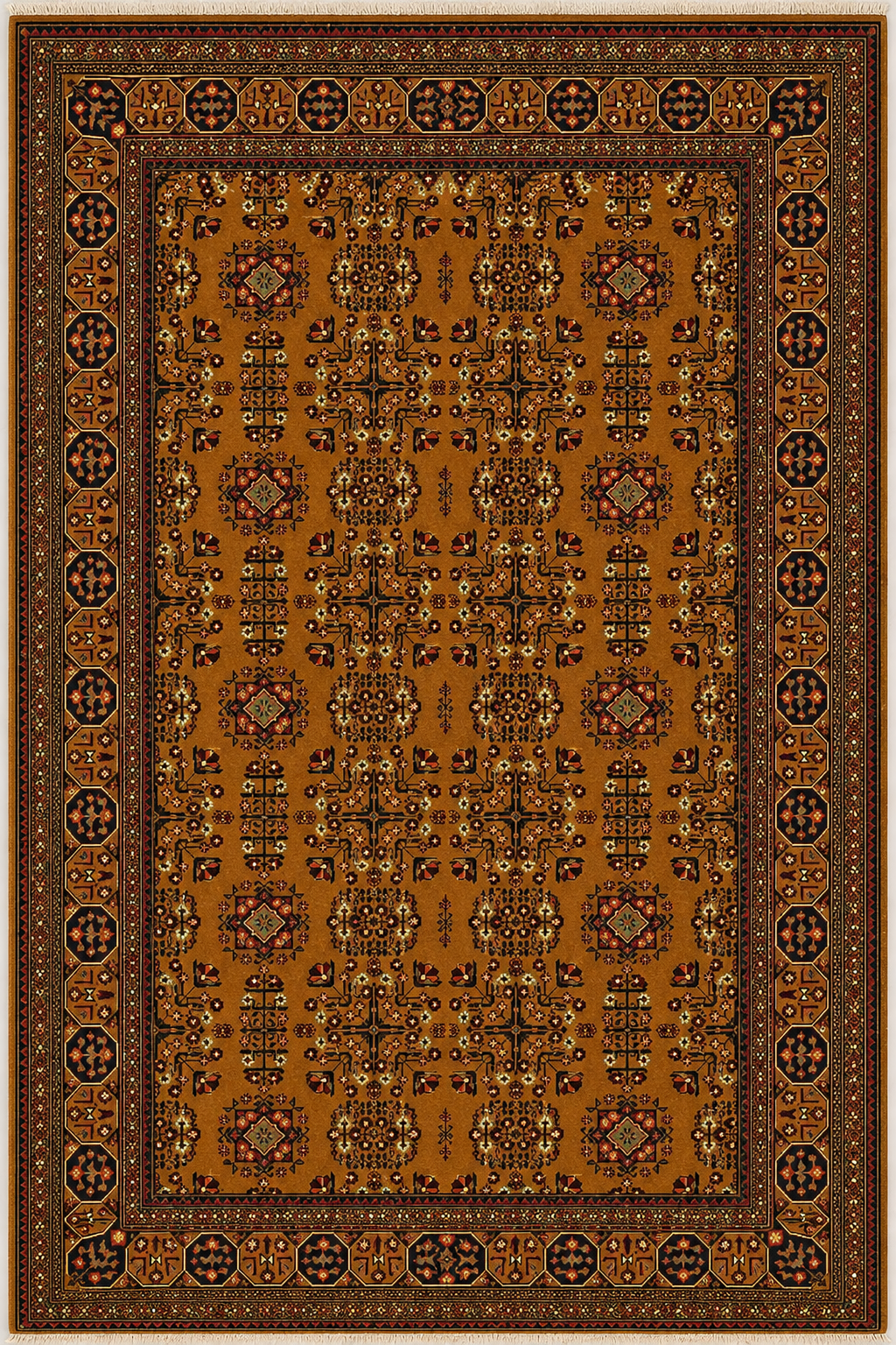 Tribal Geometric Rosette Area Rug