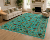 Teal Splendor Persian Oushak Medallion Rug