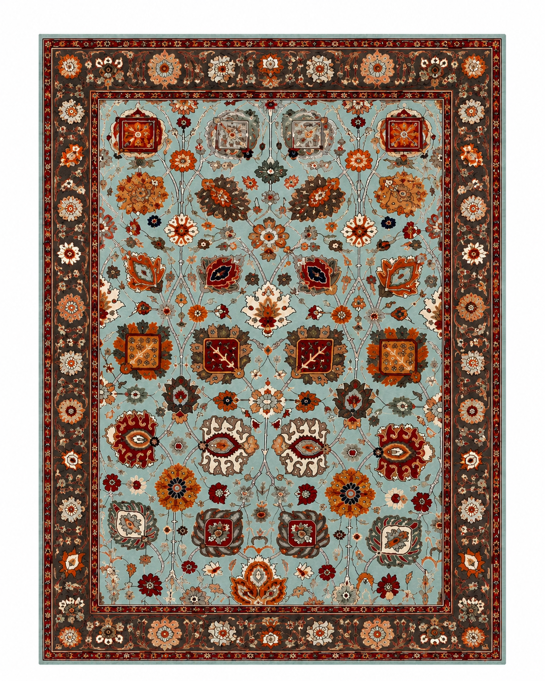 Ziegler Sultanabad Botanical Lattice Area Rug