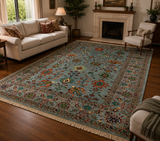 Soft Seafoam Whispering Garden Area Rug