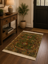 Earthy Haven Floral Vine Small Wool Rug