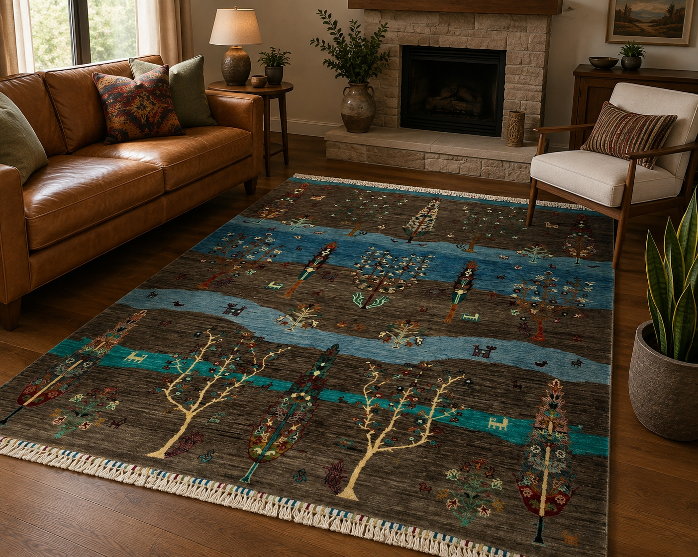 Earth & Sky Woodland Gabbeh Wool Area Rug