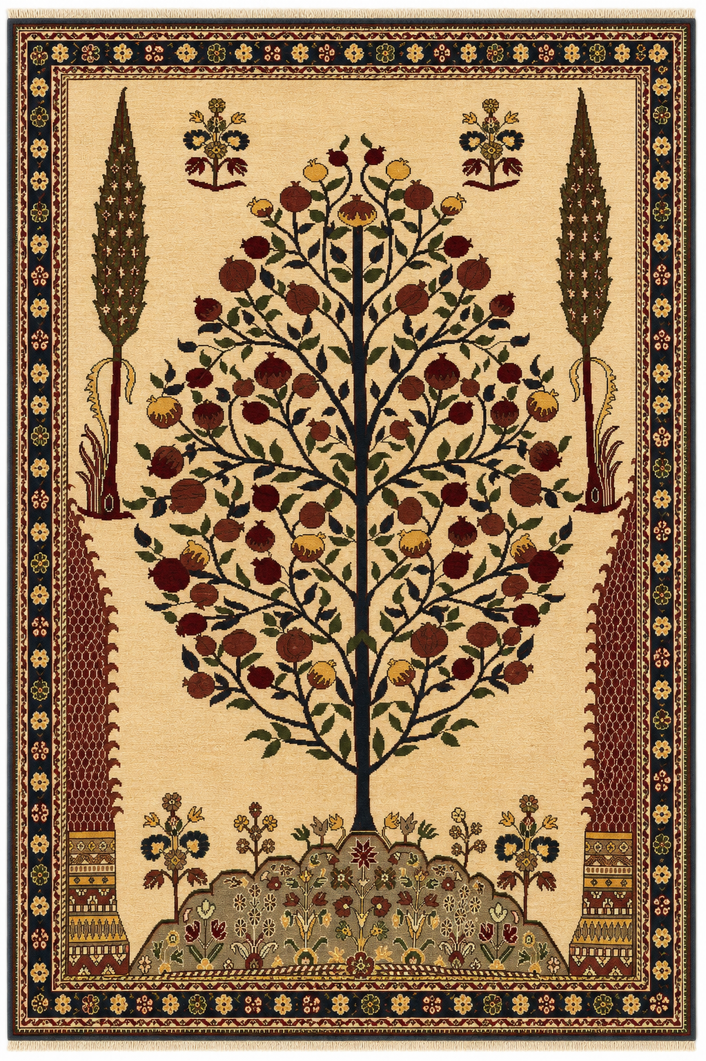 Persian Tree of Life Wool Rug