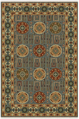 Heritage Sage & Slate Blue Medallion Area Rug
