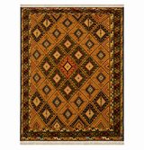 Antique Ochre Tribal Geometric Handmade Mat