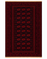 Mauri Bokhara Handmade Maroon Tekke Gul Mat