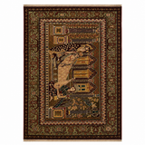 Vintage Earth-Tone Tribal Geometric Wool Mat