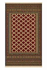 Neutral Cream Center Geometric Border Kilim