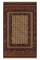 Mosaic Geometric Block Pattern Burgundy Kilim