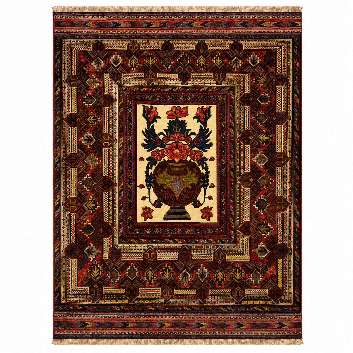 Antique Mahogany Framed Medallion Accent Mat