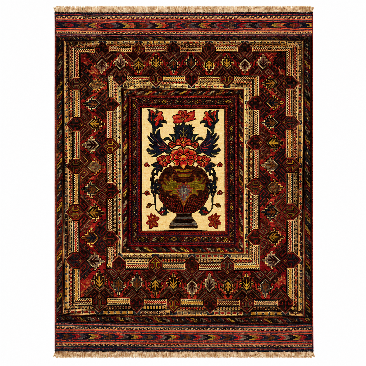 Antique Mahogany Framed Medallion Accent Mat