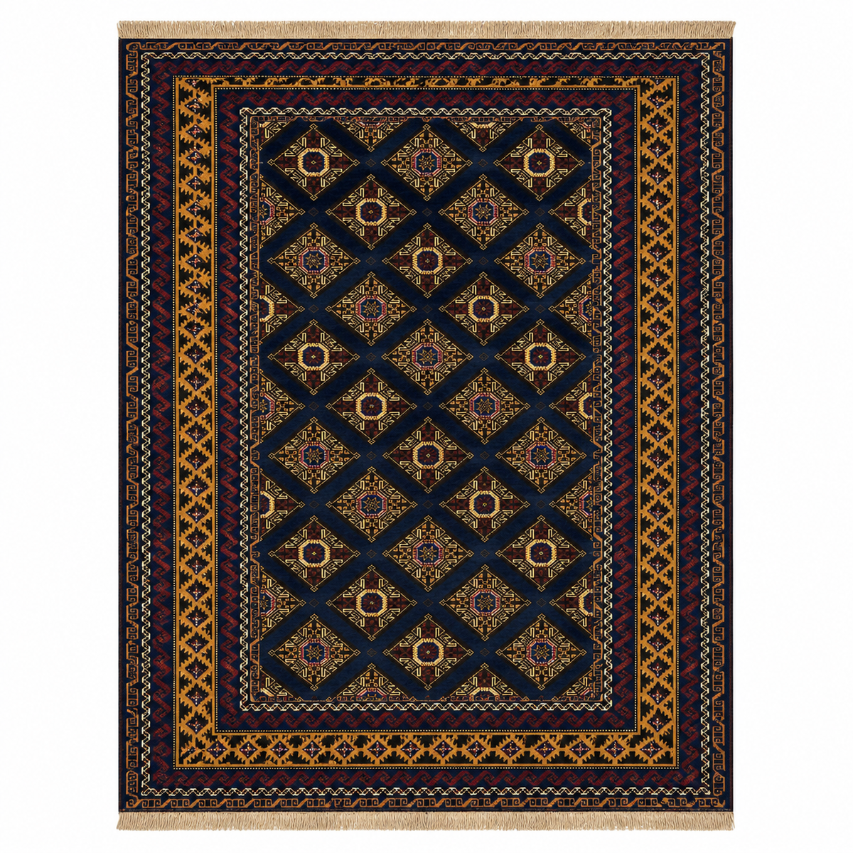 Midnight Navy All-Over Diamond Lattice Mat