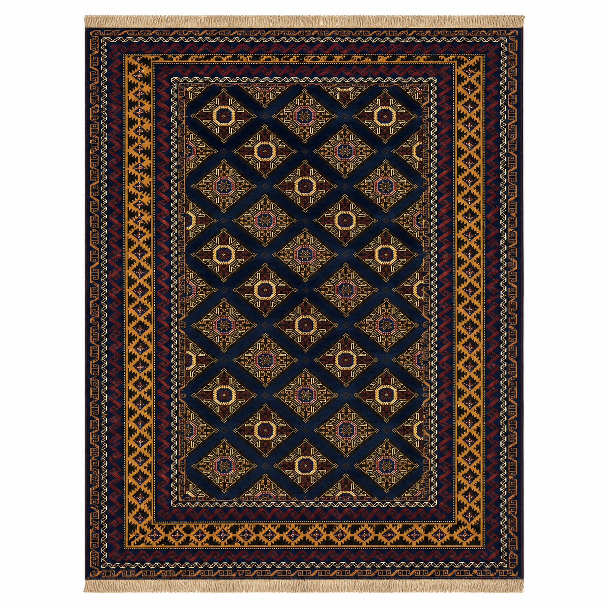 Midnight Navy All-Over Diamond Lattice Mat