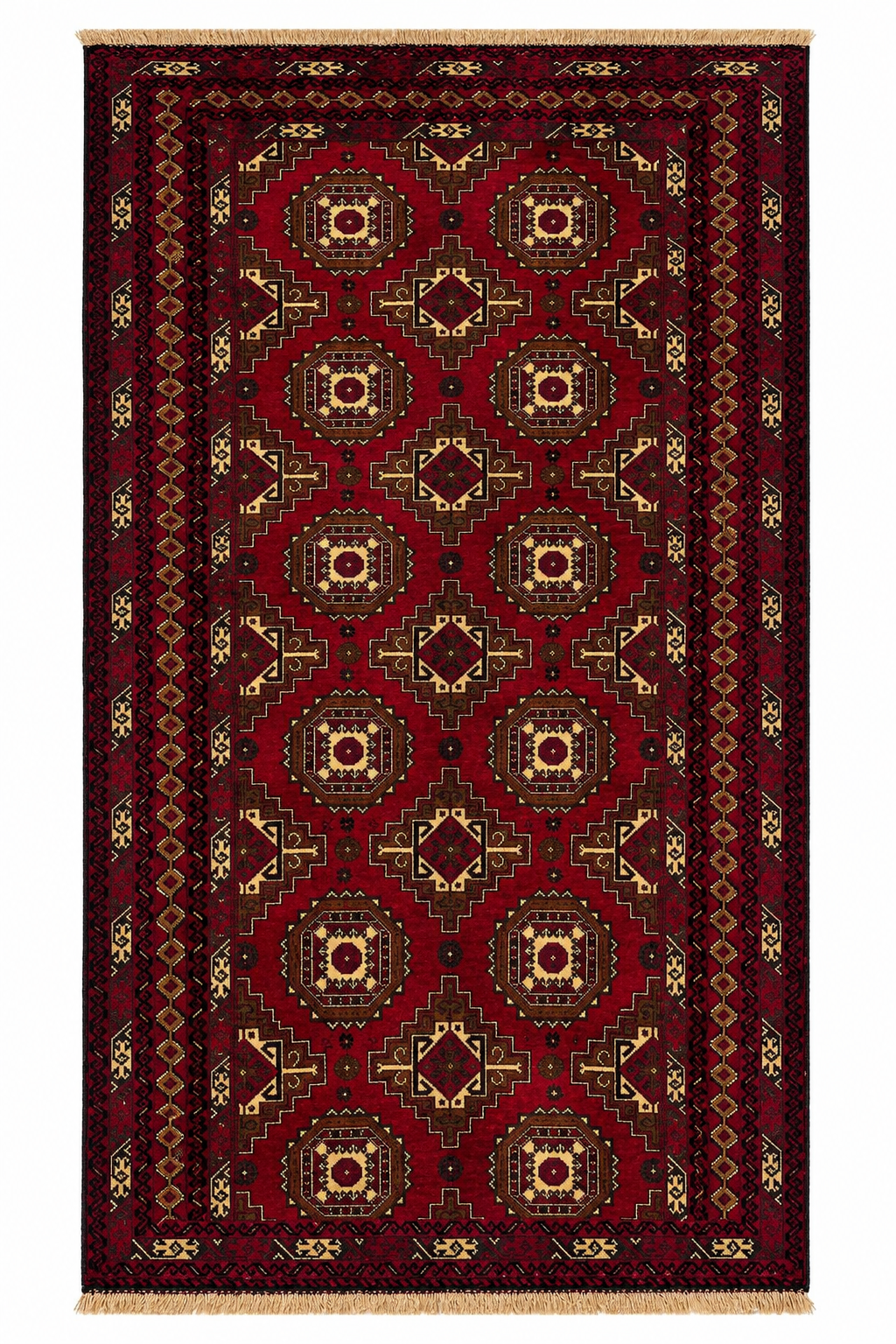 Baluchi Aqsi Handmade Crimson Medallion Mat